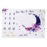 Maxbell Infant Baby Milestone Blanket Monthly Moon Photo Prop Backdrop Gift Style A