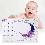 Maxbell Infant Baby Milestone Blanket Monthly Moon Photo Prop Backdrop Gift Style A
