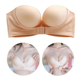 Womens Bra Strapless Lingerie Front Closure Brassiere Skin Color 38AB