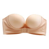 Womens Bra Strapless Lingerie Front Closure Brassiere Skin Color 38AB
