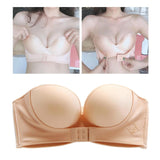 Womens Bra Strapless Lingerie Front Closure Brassiere Skin Color 38AB