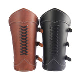 Maxbell 5xGauntlet Medieval Costume Bracers Cosplay Horsing Riding Men Women Black