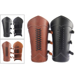 Maxbell 5xGauntlet Medieval Costume Bracers Cosplay Horsing Riding Men Women Black