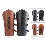 Maxbell 5xGauntlet Medieval Costume Bracers Cosplay Horsing Riding Men Women Black