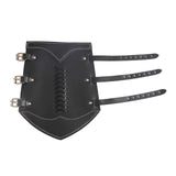 Maxbell 5xGauntlet Medieval Costume Bracers Cosplay Horsing Riding Men Women Black
