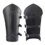Maxbell 5xGauntlet Medieval Costume Bracers Cosplay Horsing Riding Men Women Black