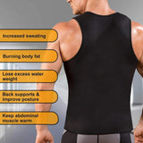 Mens Waist Trainer Vest Sauna Sweat Body Shaper Tank Top Slimming Gym XL