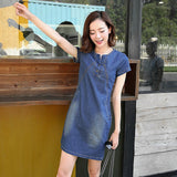 Maxbell Maxbell Womens Sexy Denim Dress Spring Summer V Neck Slim Fit Skirt Dark Blue M