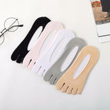 Maxbell 2pairs Women FIVE FINGER SOCKS with Silicone Pad Toe Sock Invisible Low Cut