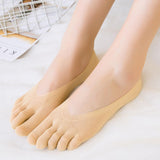 Maxbell 2pairs Women FIVE FINGER SOCKS with Silicone Pad Toe Sock Invisible Low Cut