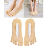 Maxbell 2pairs Women FIVE FINGER SOCKS with Silicone Pad Toe Sock Invisible Low Cut