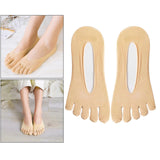 Maxbell 2pairs Women FIVE FINGER SOCKS with Silicone Pad Toe Sock Invisible Low Cut