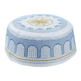 Maxbell 3xIslamic Muslim Mens Prayer Kufi Hat Skull Cap Turkish Namaz Topi Blue