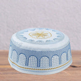 Maxbell 3xIslamic Muslim Mens Prayer Kufi Hat Skull Cap Turkish Namaz Topi Blue