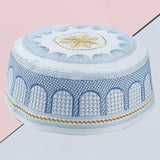 Maxbell 5xIslamic Muslim Mens Prayer Kufi Hat Skull Cap Turkish Namaz Topi Blue