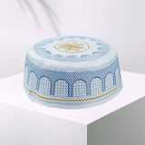 Maxbell 3xIslamic Muslim Mens Prayer Kufi Hat Skull Cap Turkish Namaz Topi Blue