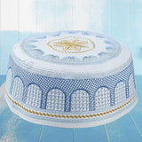 Maxbell 4xIslamic Muslim Mens Prayer Kufi Hat Skull Cap Turkish Namaz Topi Blue