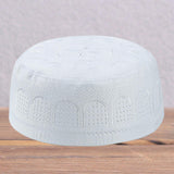 Islamic Muslim Mens Prayer Kufi Hat Skull Cap Turkish Namaz Topi White