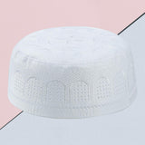 Islamic Muslim Mens Prayer Kufi Hat Skull Cap Turkish Namaz Topi White