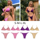 Maxbell Maxbell Women Sexy Swimsuit Push Up Bras Bikini Set Bathing Suit Beachwear Swimwear Pink S