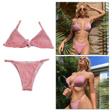 Maxbell Maxbell Women Sexy Swimsuit Push Up Bras Bikini Set Bathing Suit Beachwear Swimwear Pink M