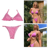 Maxbell Maxbell Women Sexy Swimsuit Push Up Bras Bikini Set Bathing Suit Beachwear Swimwear Rose S
