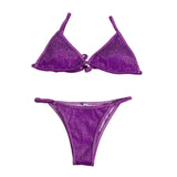 Maxbell Maxbell Women Sexy Swimsuit Push Up Bras Bikini Set Bathing Suit Beachwear Swimwear Purple S