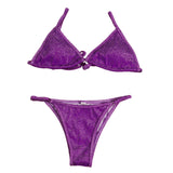 Maxbell Maxbell Women Sexy Swimsuit Push Up Bras Bikini Set Bathing Suit Beachwear Swimwear Purple XL