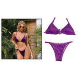 Maxbell Maxbell Women Sexy Swimsuit Push Up Bras Bikini Set Bathing Suit Beachwear Swimwear Purple XL
