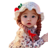 Maxbell Baby Knitted Hat Boys Girls Beanie Hats Infant Knitting Cap Cherry White