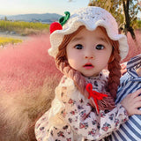 Maxbell Baby Knitted Hat Boys Girls Beanie Hats Infant Knitting Cap Cherry White