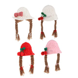 Maxbell Baby Knitted Hat Boys Girls Beanie Hats Infant Knitting Cap Cherry White