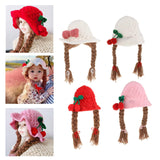 Maxbell Baby Knitted Hat Boys Girls Beanie Hats Infant Knitting Cap Cherry White