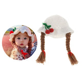 Maxbell Baby Knitted Hat Boys Girls Beanie Hats Infant Knitting Cap Cherry White