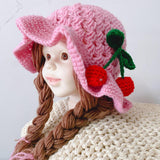 Maxbell Baby Knitted Hat Boys Girls Beanie Hats Infant Knitting Cap Cherry Pink