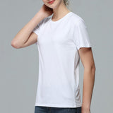 Maxbell 4xMens Cotton Blank T-Shirts Women Modal Shirt Plain T Shirt Tee White M