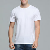 Maxbell 2xMens Cotton Blank T-Shirts Women Modal Shirt Plain T Shirt Tee White M