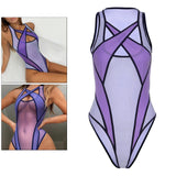 Female Bodysuit One Piece Fashion Summer Club Sheer Hollow Jumpsuit Lingerie S