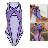 Female Bodysuit One Piece Fashion Summer Club Sheer Hollow Jumpsuit Lingerie S