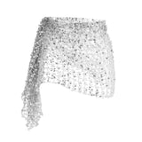 Maxbell 3xBelly Dance Hip Scarf for Women Waist Scarves Hipscarf Festival Clothing silver