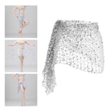 Maxbell 3xBelly Dance Hip Scarf for Women Waist Scarves Hipscarf Festival Clothing silver