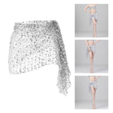 Maxbell 2xBelly Dance Hip Scarf for Women Waist Scarves Hipscarf Festival Clothing silver