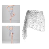 Maxbell 3xBelly Dance Hip Scarf for Women Waist Scarves Hipscarf Festival Clothing silver