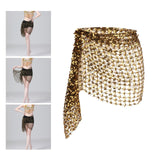 Maxbell 3xBelly Dance Hip Scarf for Women Waist Scarves Hipscarf Festival Clothing black gold