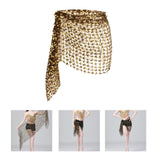 Maxbell 3xBelly Dance Hip Scarf for Women Waist Scarves Hipscarf Festival Clothing black gold
