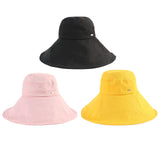 Women Men Bucket Hat Wide Brim Hats Sun UV Protection Fishing Cap M Yellow