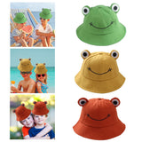 Maxbell Kids Girls Cotton Frog Bucket Hat Fishing Cap for Outdoor Vacation Green