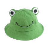 Maxbell Kids Girls Cotton Frog Bucket Hat Fishing Cap for Outdoor Vacation Green
