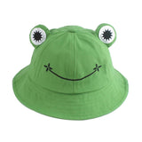 Maxbell Kids Girls Cotton Frog Bucket Hat Fishing Cap for Outdoor Vacation Green