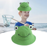 Maxbell Kids Girls Cotton Frog Bucket Hat Fishing Cap for Outdoor Vacation Green